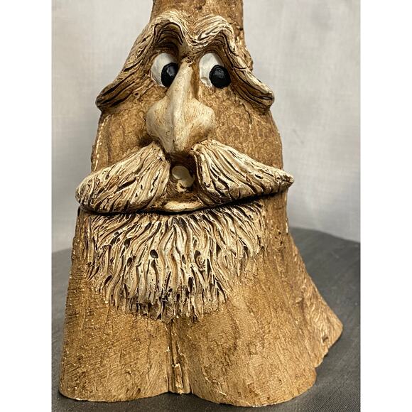 Carved Tree Spirit Old Man Wizard Faux Wood Figure and Stash Box 10 in tall  EUC - Picture 15 of 16